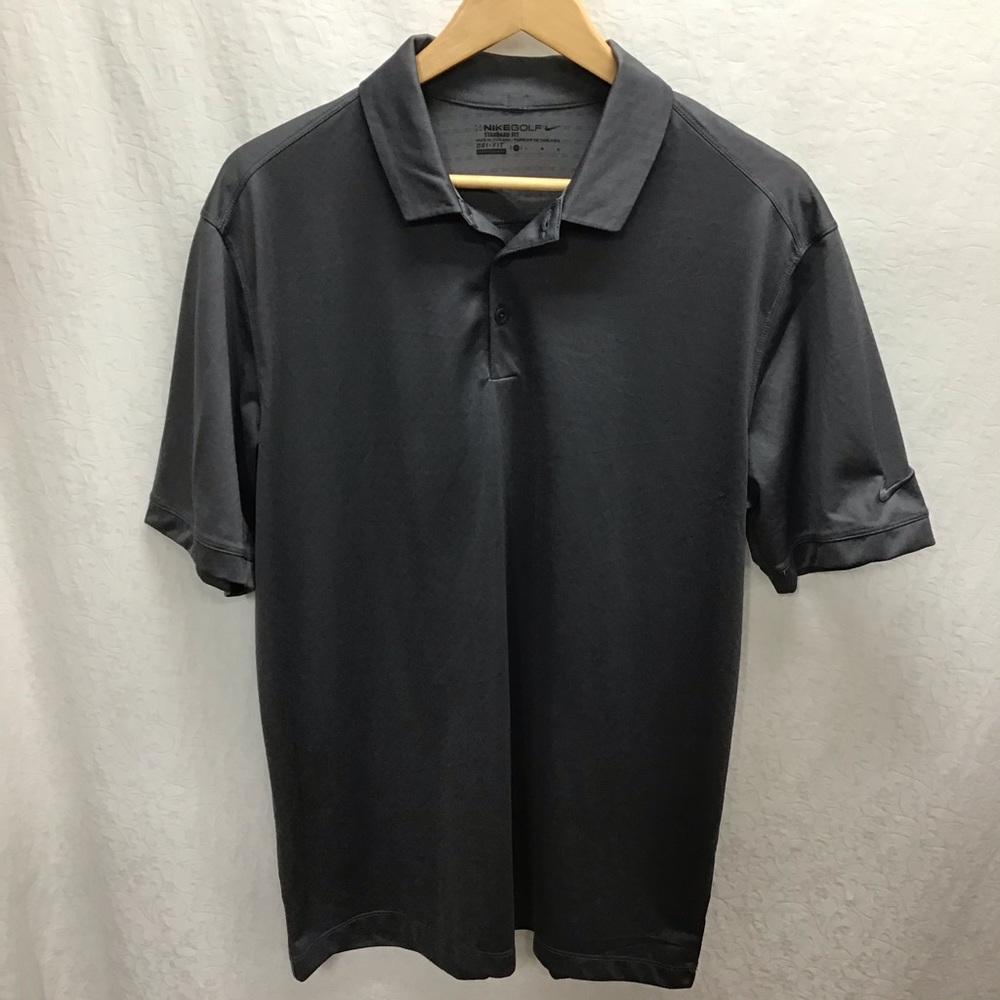 Nike Golf Dri-Fit dark gray golf polo shirt. EUC